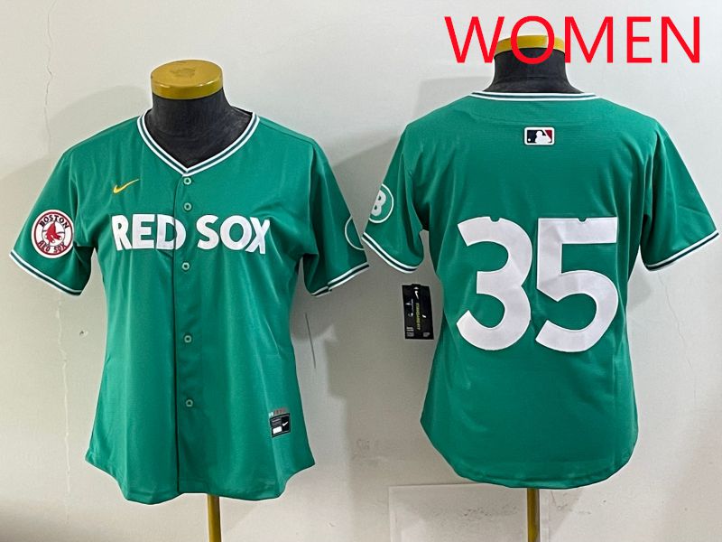 Women 2025 Boston Red Sox #35 No Name Dark Green Joint Name Nike MLB Jersey style 8